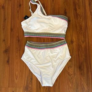NWT Tempt me two piece bathing suit bikini high waist tankini size S swimsuit wh